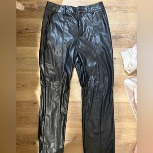Black Faux Leather Pants